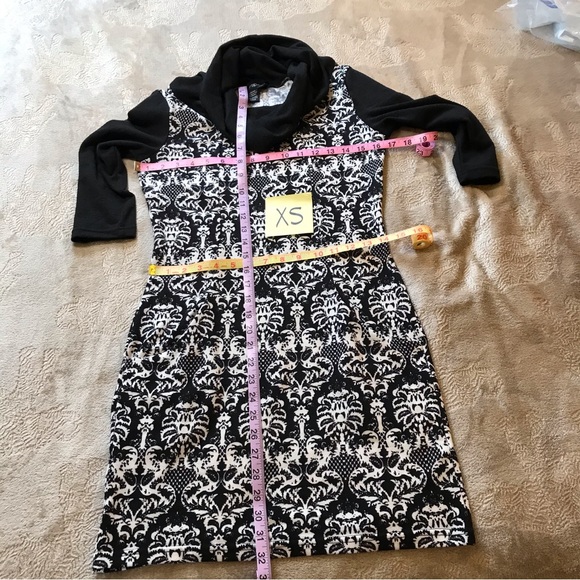 Papillon black white sweater dress pockets Size XS - Picture 7 of 7